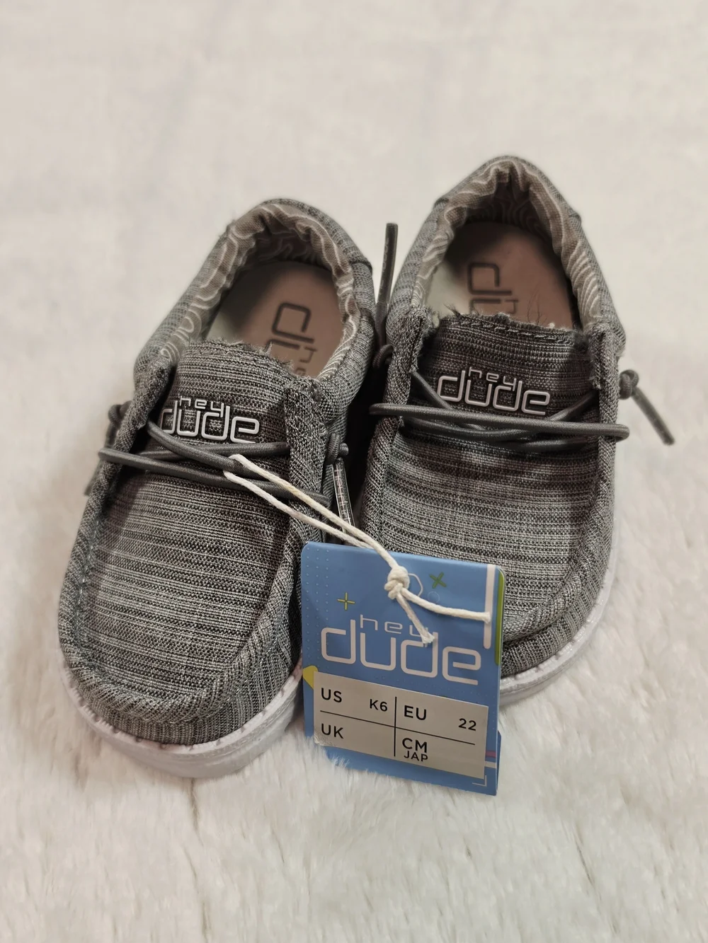 Hey Dude Baby Grey Knit Slip-On Sneakers with Elastic Laces